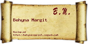 Behyna Margit névjegykártya
